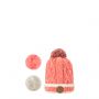 Bonnet enfant 4-6 ans avec 3 pompons interchangeables Jus de pomme Coral