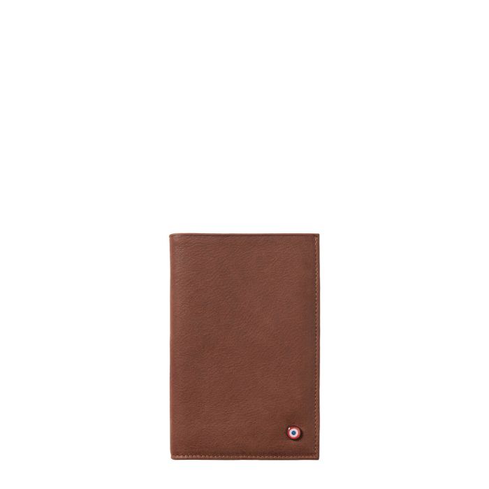 Portefeuille 2 volets Gustave en cuir Nubuck Terre Brunie