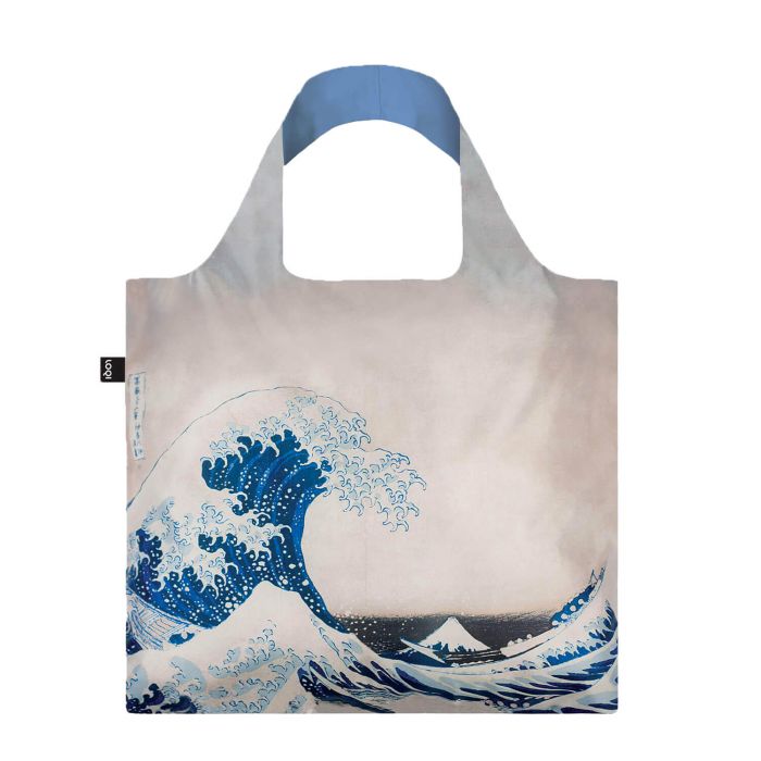 Sac shopping pliable avec pochette zip 50cm Katsushika Hokusai The Great Wave Bag