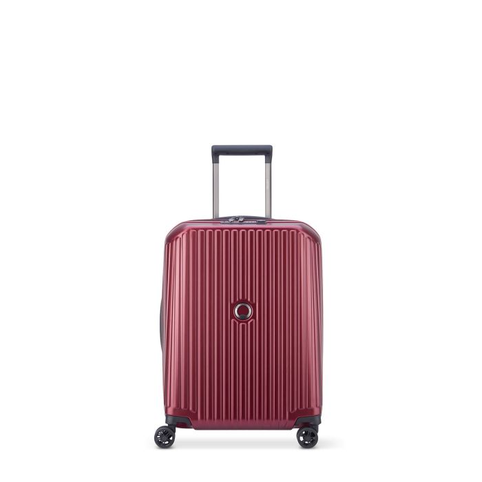 Valise cabine rigide Securitime Zip Slim port USB 55 cm Rouge