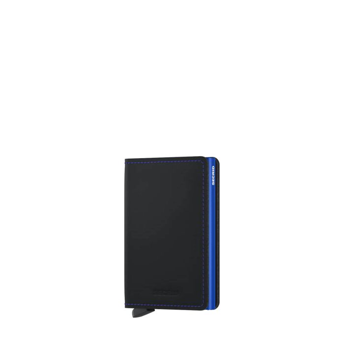 Porte-cartes Slimwallet Matte anti-RFID 10.2 cm Black and Blue