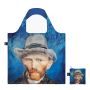 Sac shopping pliable avec pochette zip 50cm Autoportrait au chapeau de feutre de Vincent Van Gogh