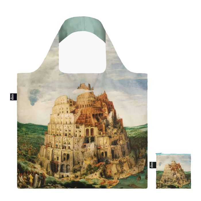 Sac shopping pliable avec pochette zip 50cm The Tower Of Babel from Pieter Bruegel