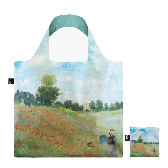 Sac shopping pliable avec pochette zip 50cm Les Coquelicots de Claude Monet