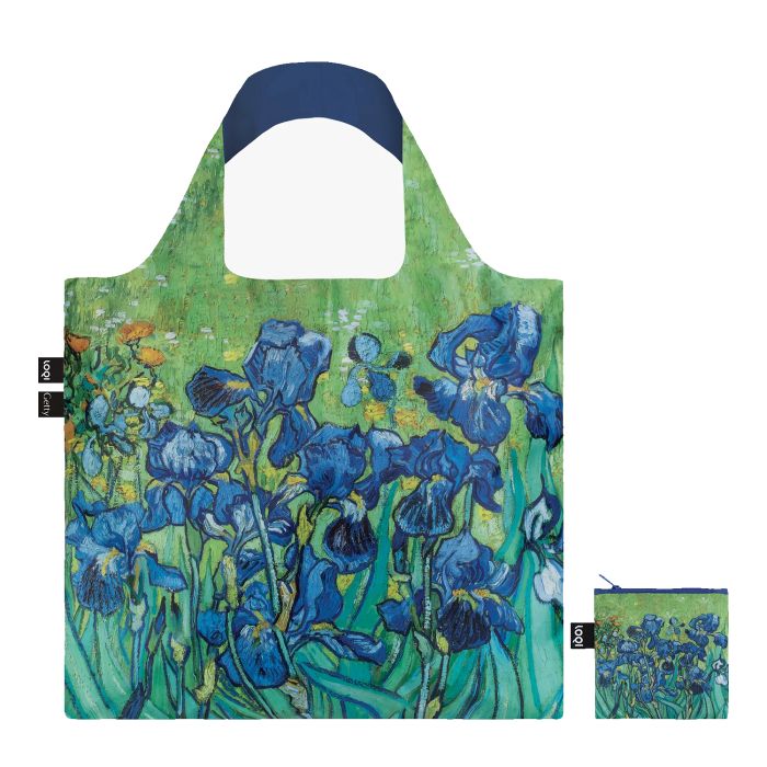 Sac shopping pliable avec pochette zip 50cm Irises from Vincent Van Gogh