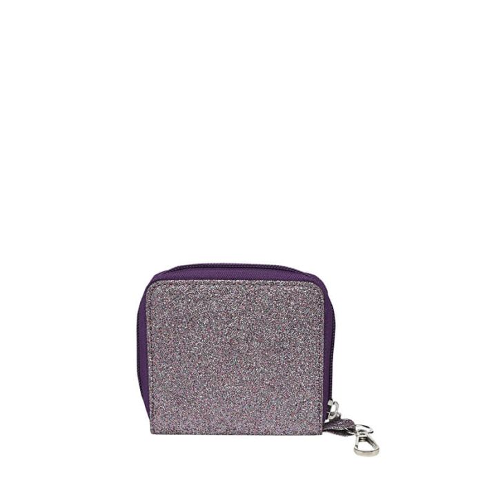 Porte-monnaie à paillettes 10 cm Violet