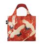 Sac shopping pliable avec pochette zip 50cm Haori de femme avec grues blanches et rouges