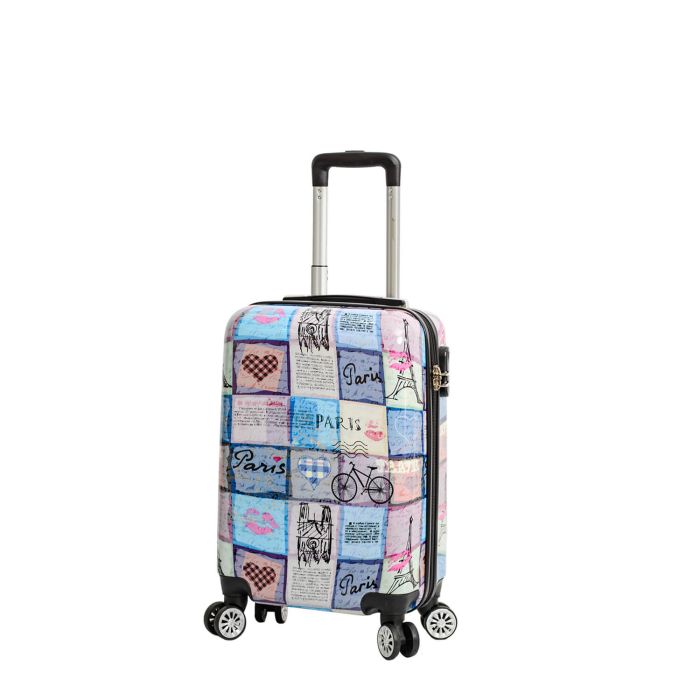 Valise cabine rigide 36820C 55 cm Paris Patchwork