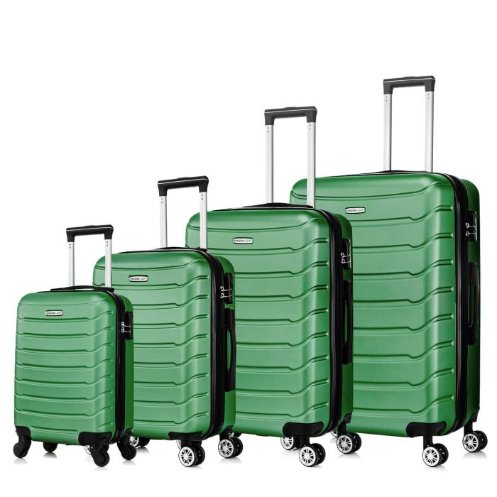 Lot de 4 valises rigides FG679 45, 55, 65 et 75 cm Vert foncé