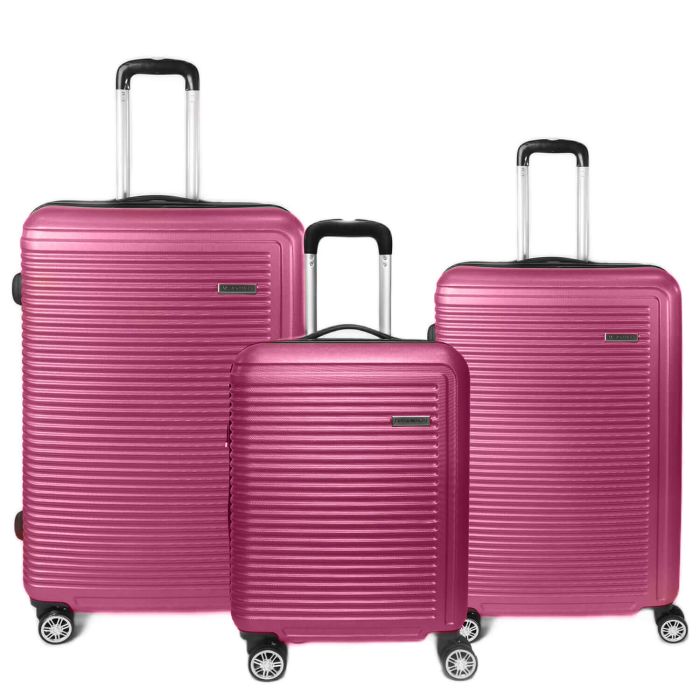 Lot de 3 valises rigides Summer Extensibles 77, 67 et 55 cm Fuxia