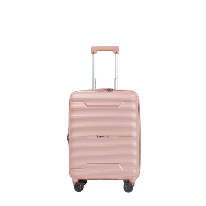 Valise cabine rigide extensible Haree 55 cm Pearly pink