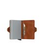 Porte-cartes Twinwallet Vintage anti-RFID 10.2 cm Cognac/Silver