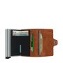 Porte-cartes Twinwallet Vintage anti-RFID 10.2 cm Cognac/Silver