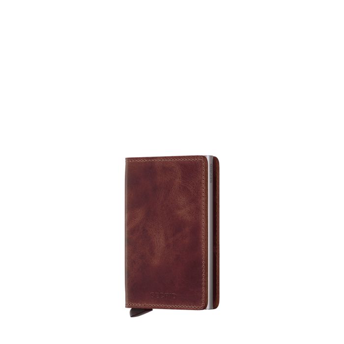 Porte-cartes Slimwallet Vintage anti-RFID 10.2 cm Brown