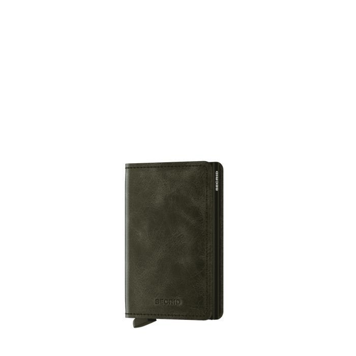 Porte-cartes Slimwallet Vintage anti-RFID 10.2 cm Olive/Black