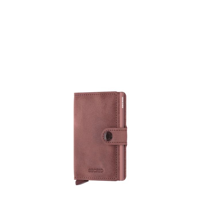 Porte-cartes Miniwallet Vintage anti-RFID 10.2 cm Mauve