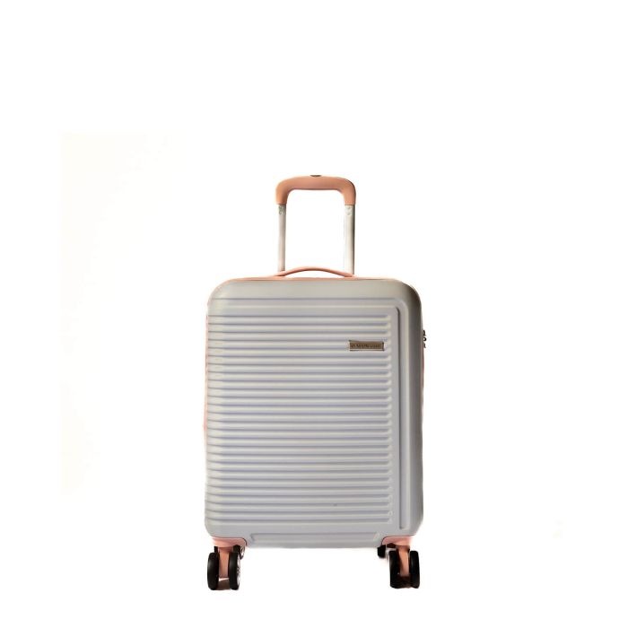 Valise cabine rigide Summer Bicolore extensible 55 cm Silver Pink