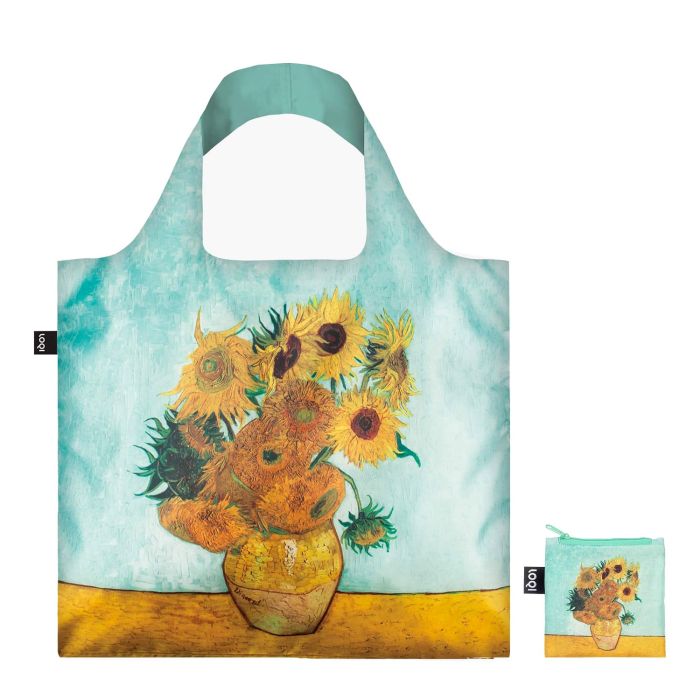 Sac shopping pliable avec pochette zip 50cm Vase With Sunflowers de Vincent van Gogh