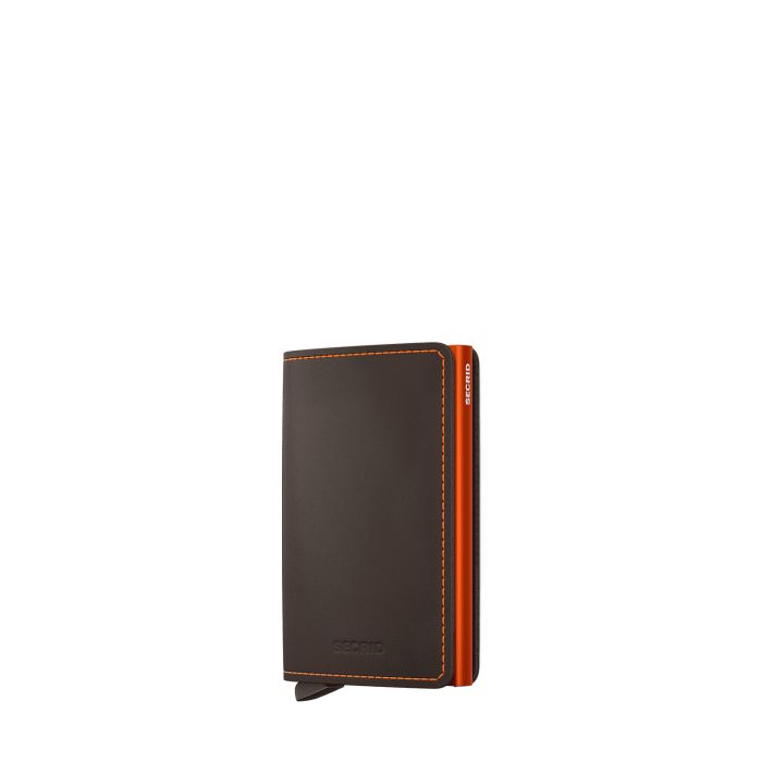 Porte-cartes Slimwallet Matte anti-RFID 10.2 cm Truffle & Orange