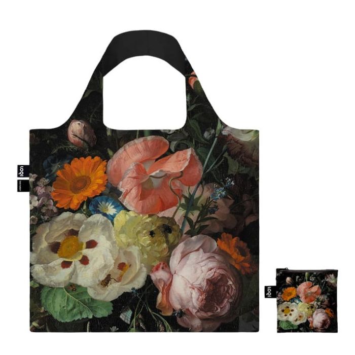 Sac shopping pliable avec pochette zip 50cm Still Life with Flowers de Rachel RUYSCH