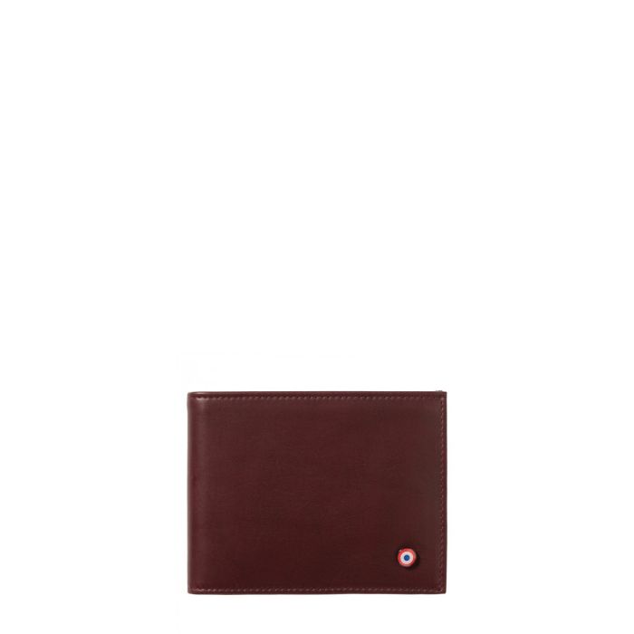 Portefeuille Italien Arthur en cuir lisse Vigne Rouge