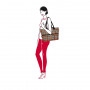 Sac shopping Shopper E1 Extensible 50 cm Glencheck red