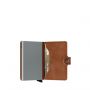 Porte-cartes Miniwallet Vintage anti-RFID 10.2 cm Cognac-silver